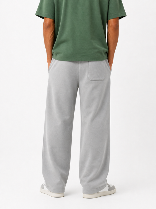 Wide Leg Pants - Light Gray