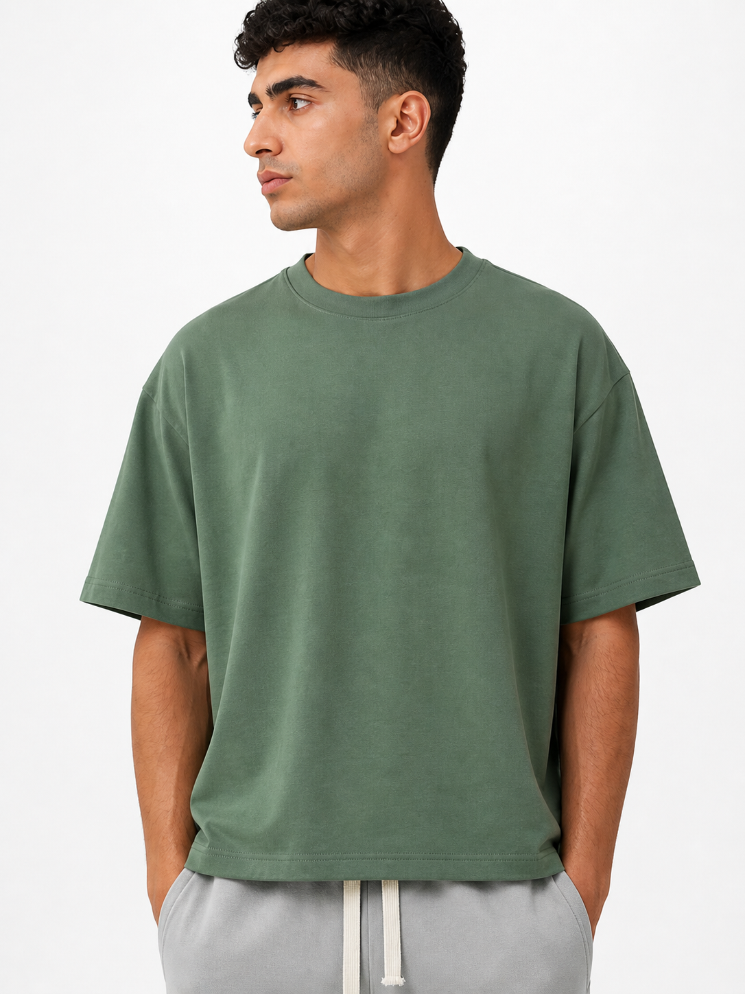 Olive Box Fit T-Shirt