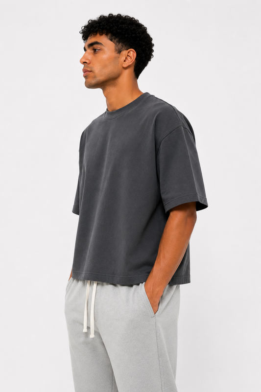 Box Fit Tee- Dark Gray