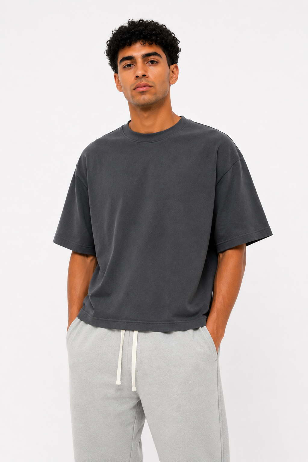 Box Fit Tee- Dark Gray