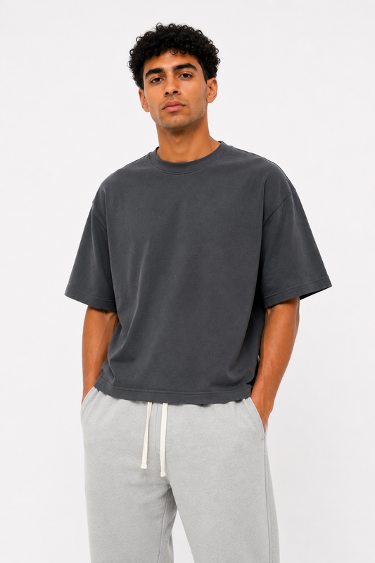 Box Fit Tee- Dark Gray